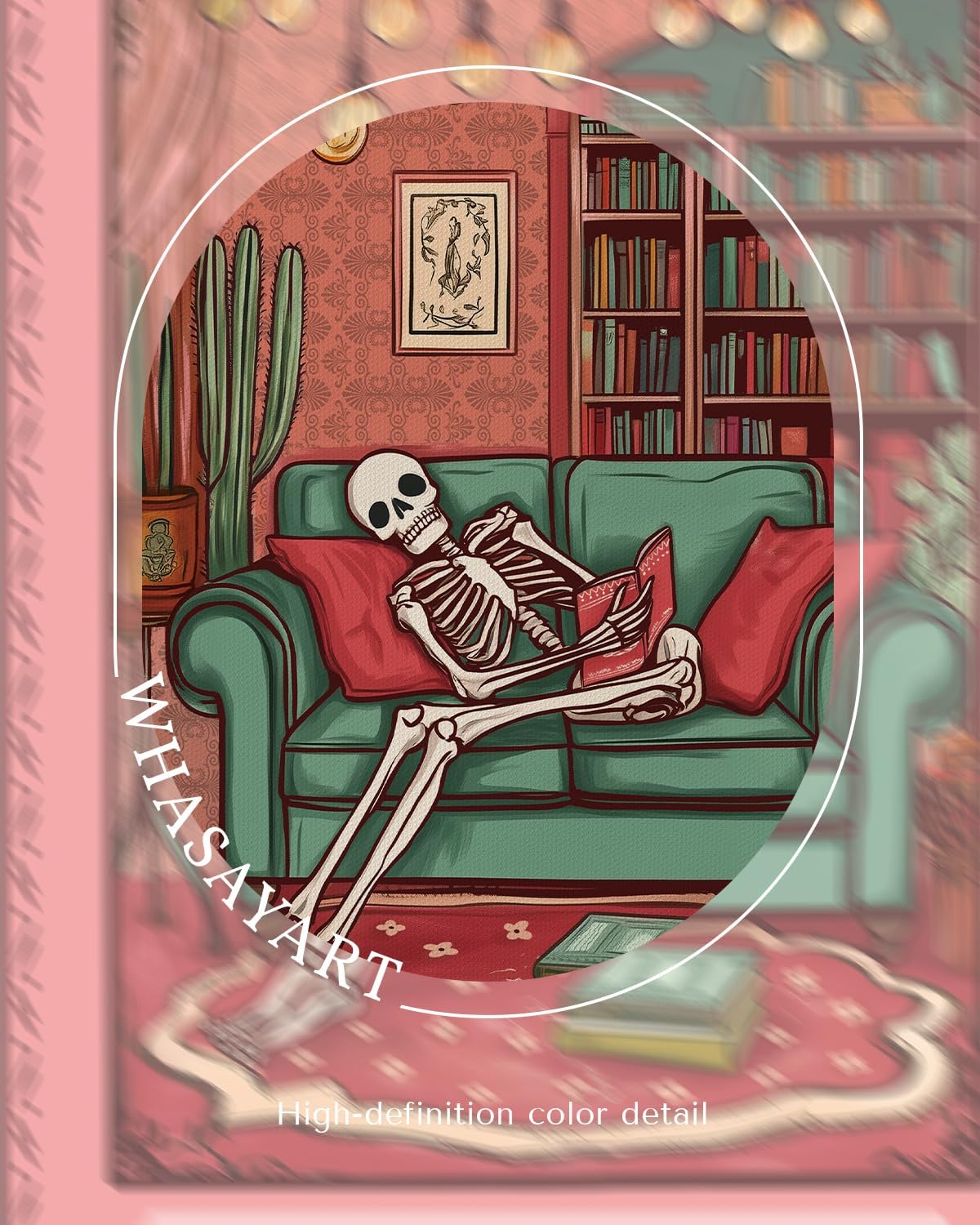 Whimsical Skeleton Tarot Wall Art — Framed Print