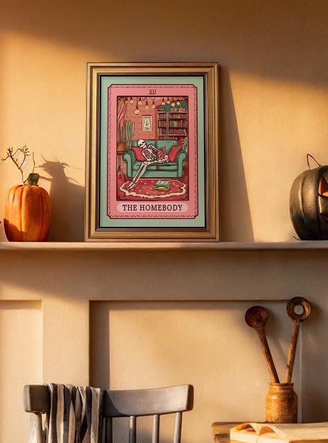 Whimsical Skeleton Tarot Wall Art — Framed Print