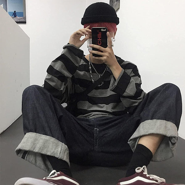 Striped Emo Pullover
