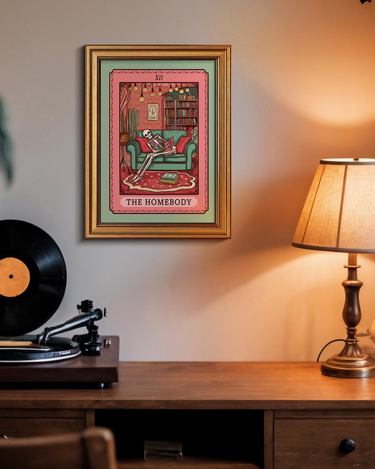 Whimsical Skeleton Tarot Wall Art — Framed Print