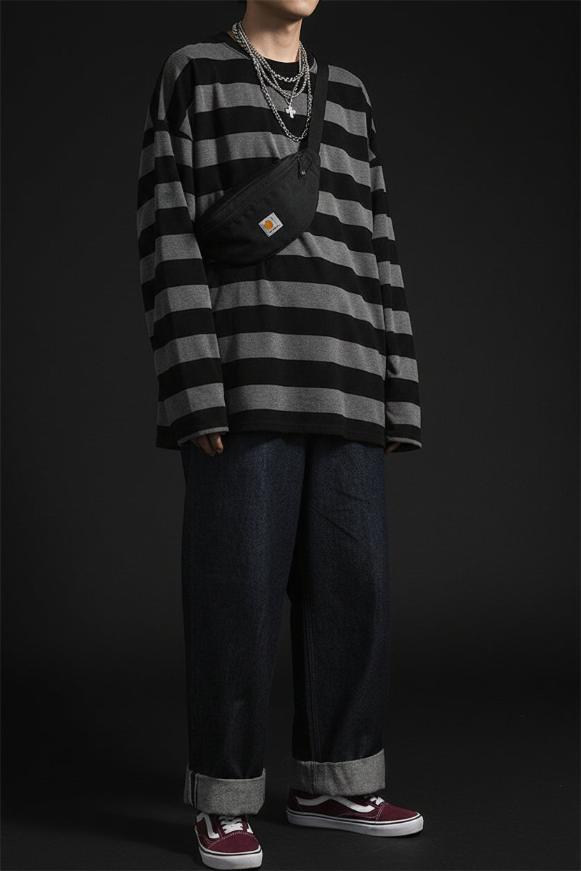 Striped Emo Pullover — Alt Fashion Essential