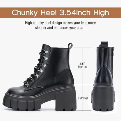 Women's Combat Boots - Alt Fashion Lace-Up Boots