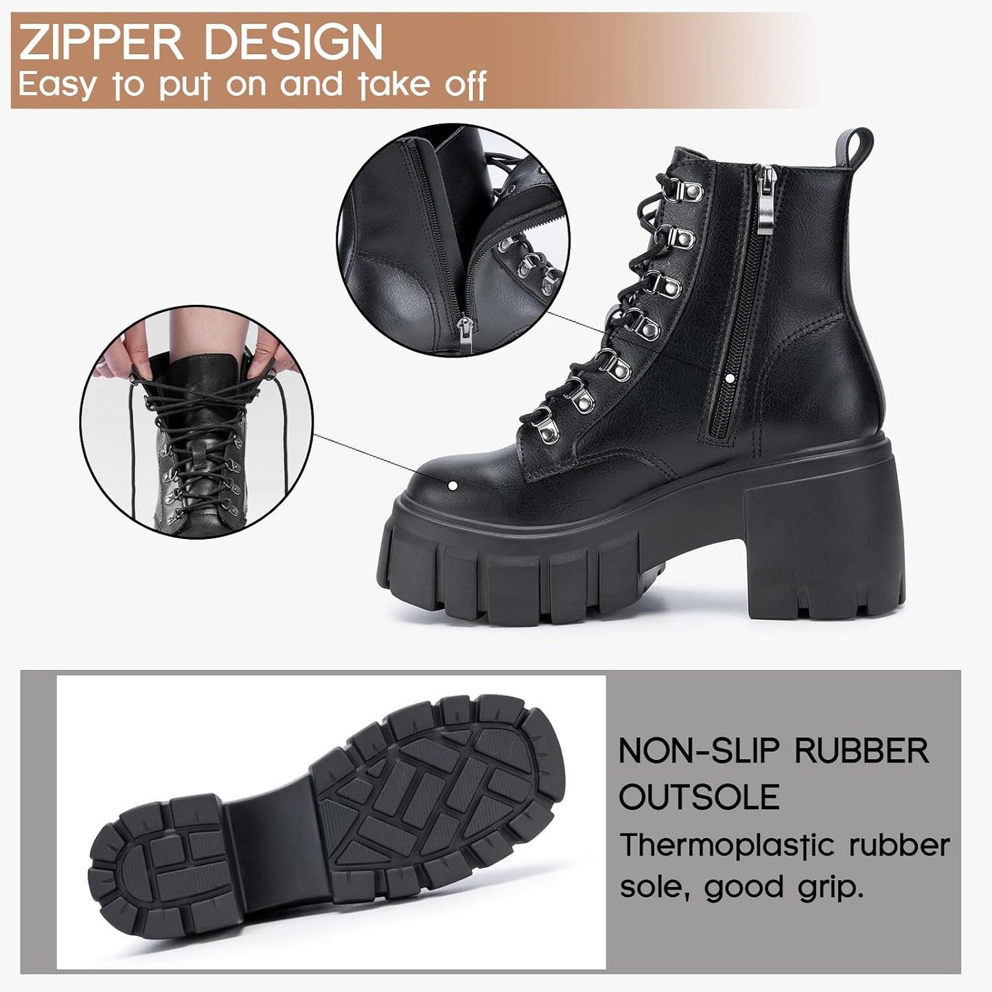 Women's Combat Boots - Alt Fashion Lace-Up Boots