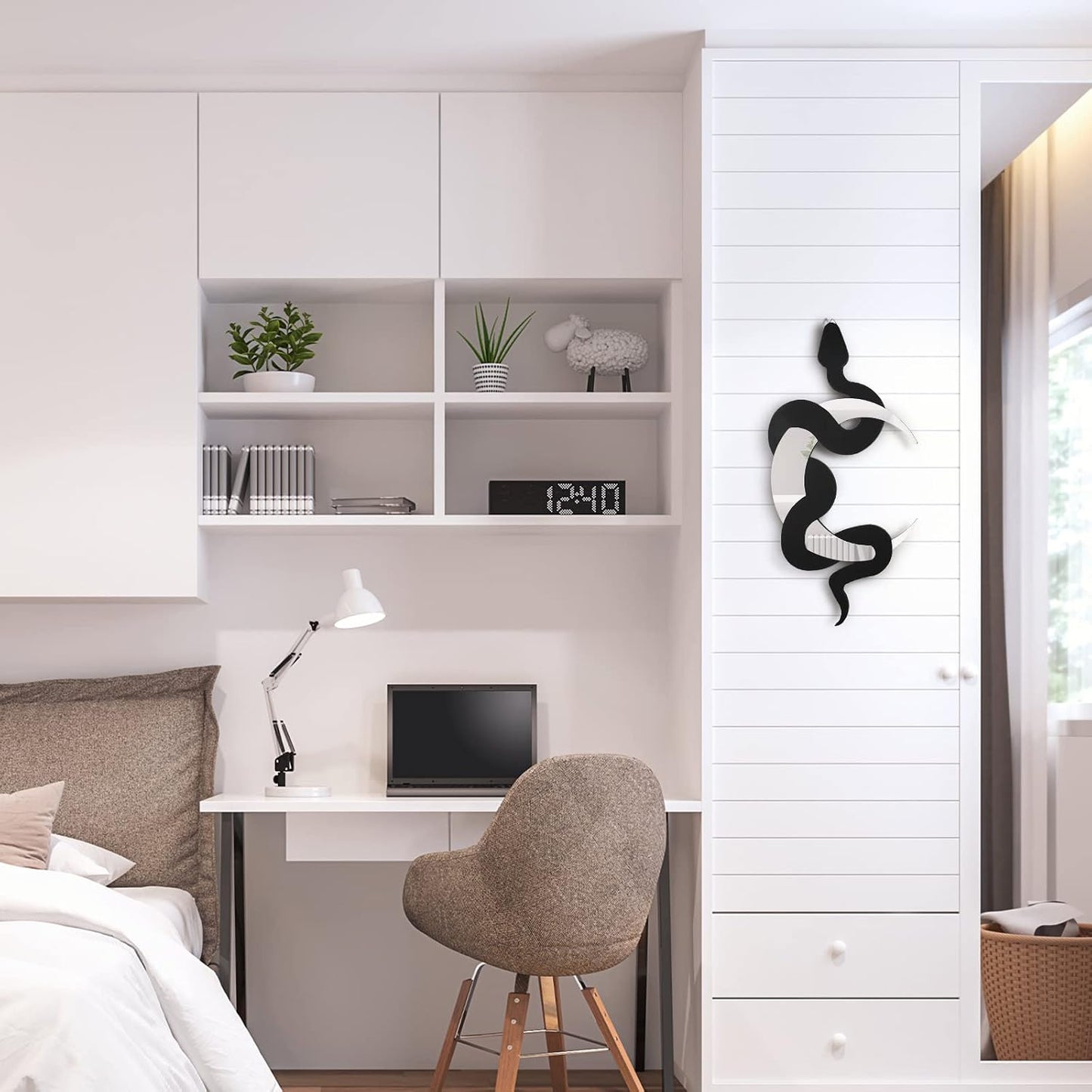 Mystic Moon Snake Mirror — Gothic Wall Decor
