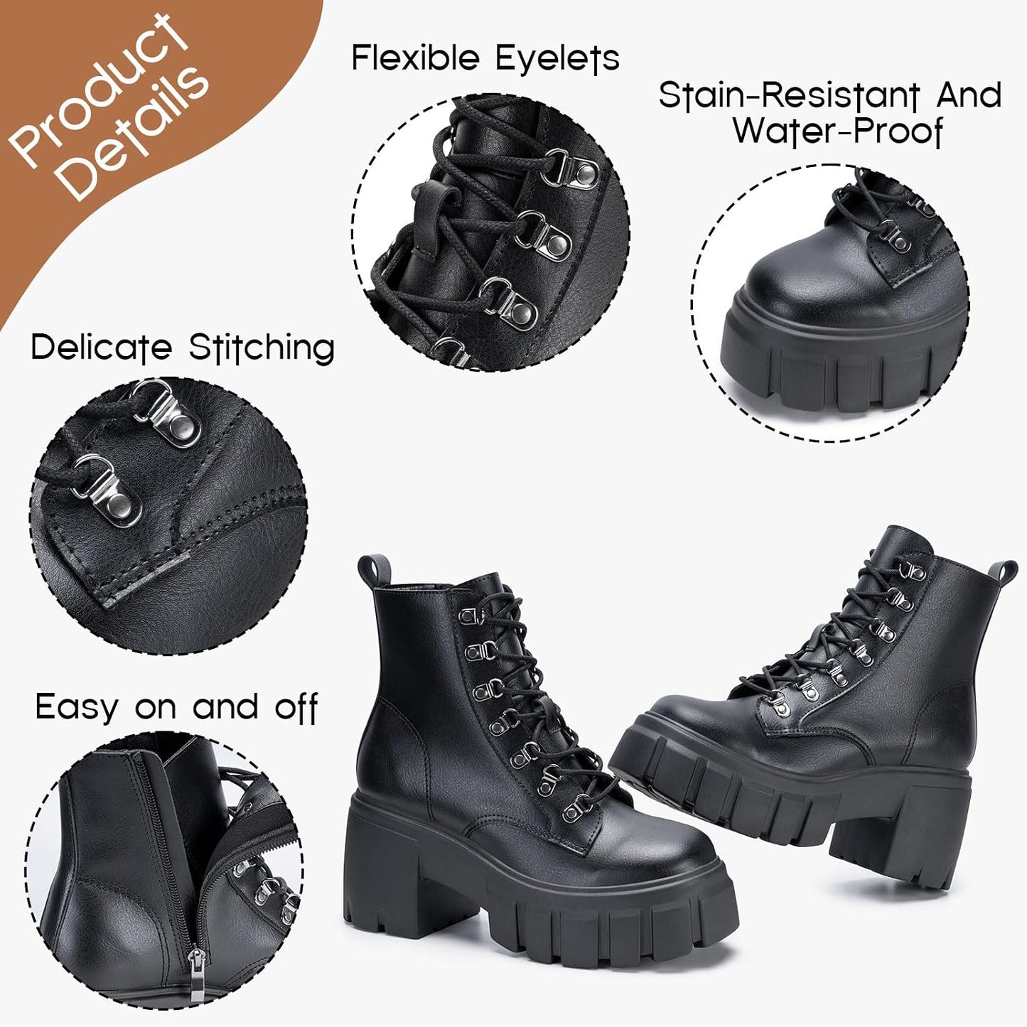Women's Combat Boots - Alt Fashion Lace-Up Boots