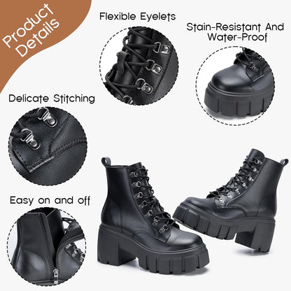 Women's Combat Boots - Alt Fashion Lace-Up Boots