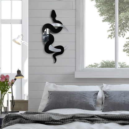 Mystic Moon Snake Mirror — Gothic Wall Decor