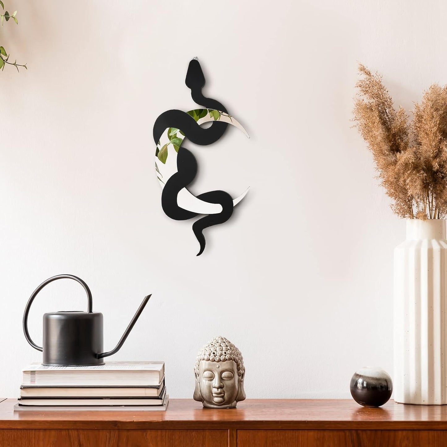 Mystic Moon Snake Mirror — Gothic Wall Decor
