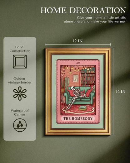 Whimsical Skeleton Tarot Wall Art — Framed Print