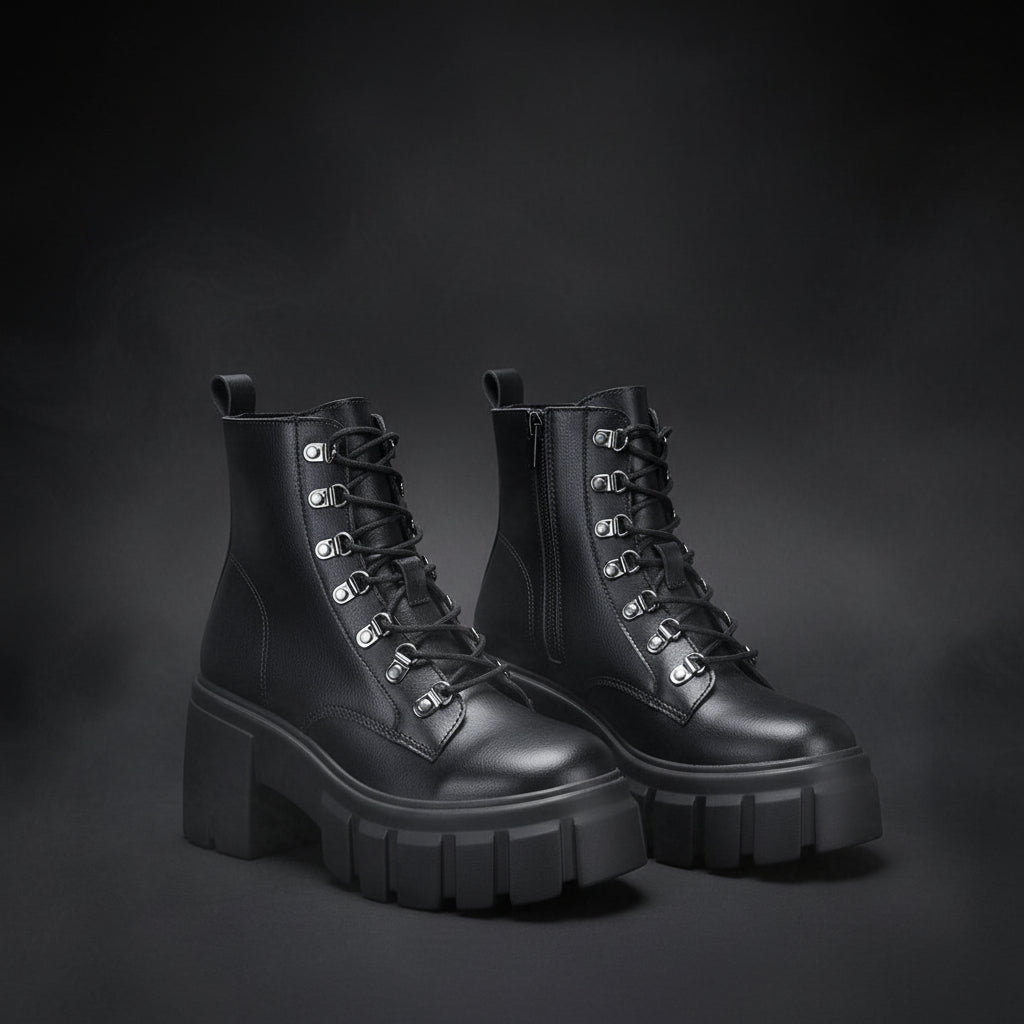 Women's Combat Boots - Alt Fashion Lace-Up Boots