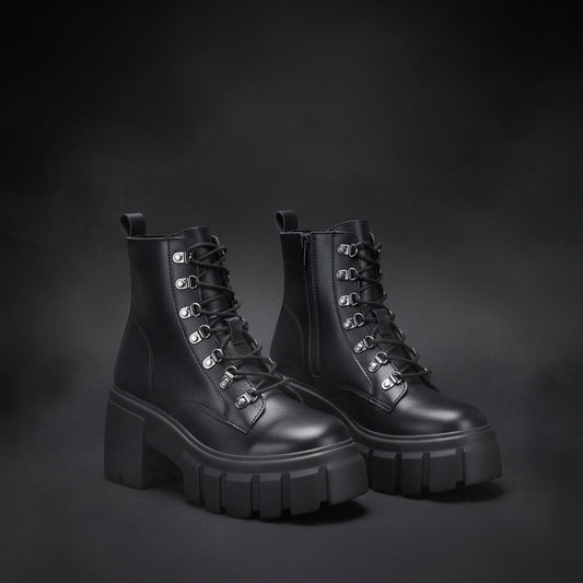 Women's Combat Boots - Alt Fashion Lace-Up Boots