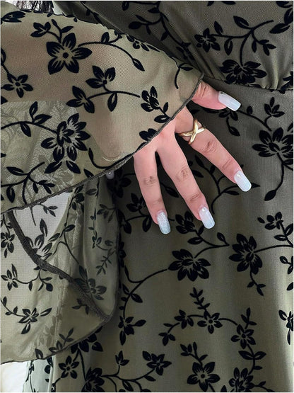 Whimsy Floral Plus-Size Midi Dress