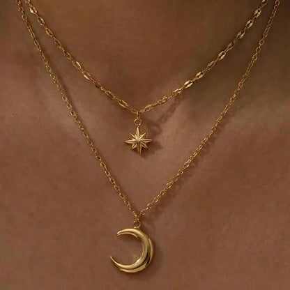 Celestial Star Moon Necklace