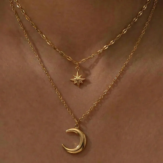 Celestial Star Moon Necklace