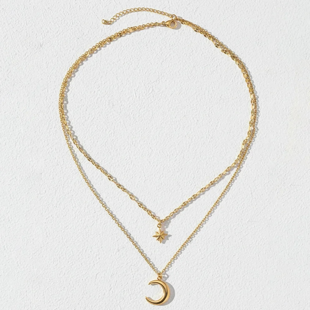 Celestial Star Moon Necklace