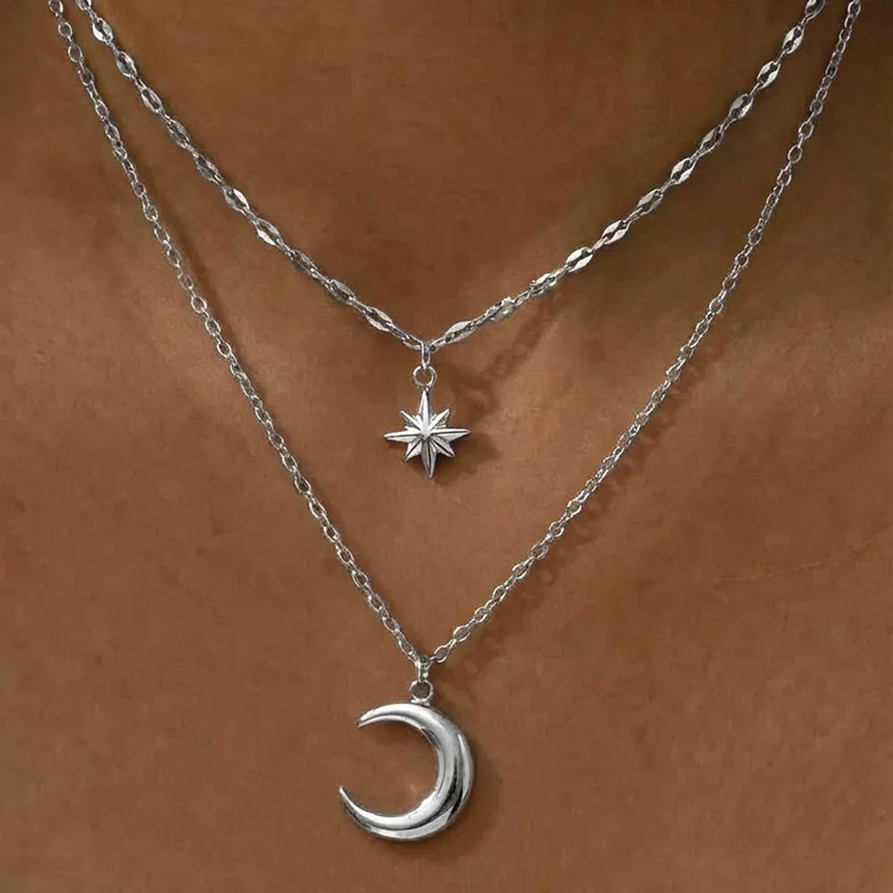 Celestial Star Moon Necklace