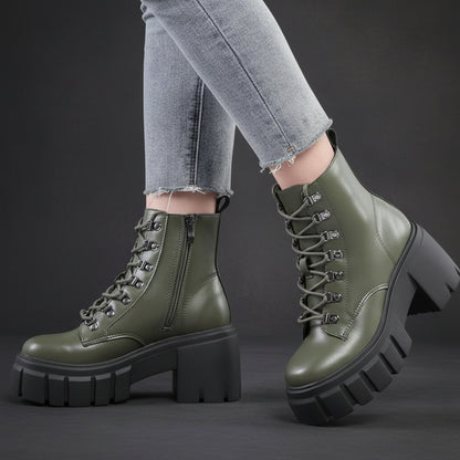 Women's Combat Boots - Alt Fashion Lace-Up Boots